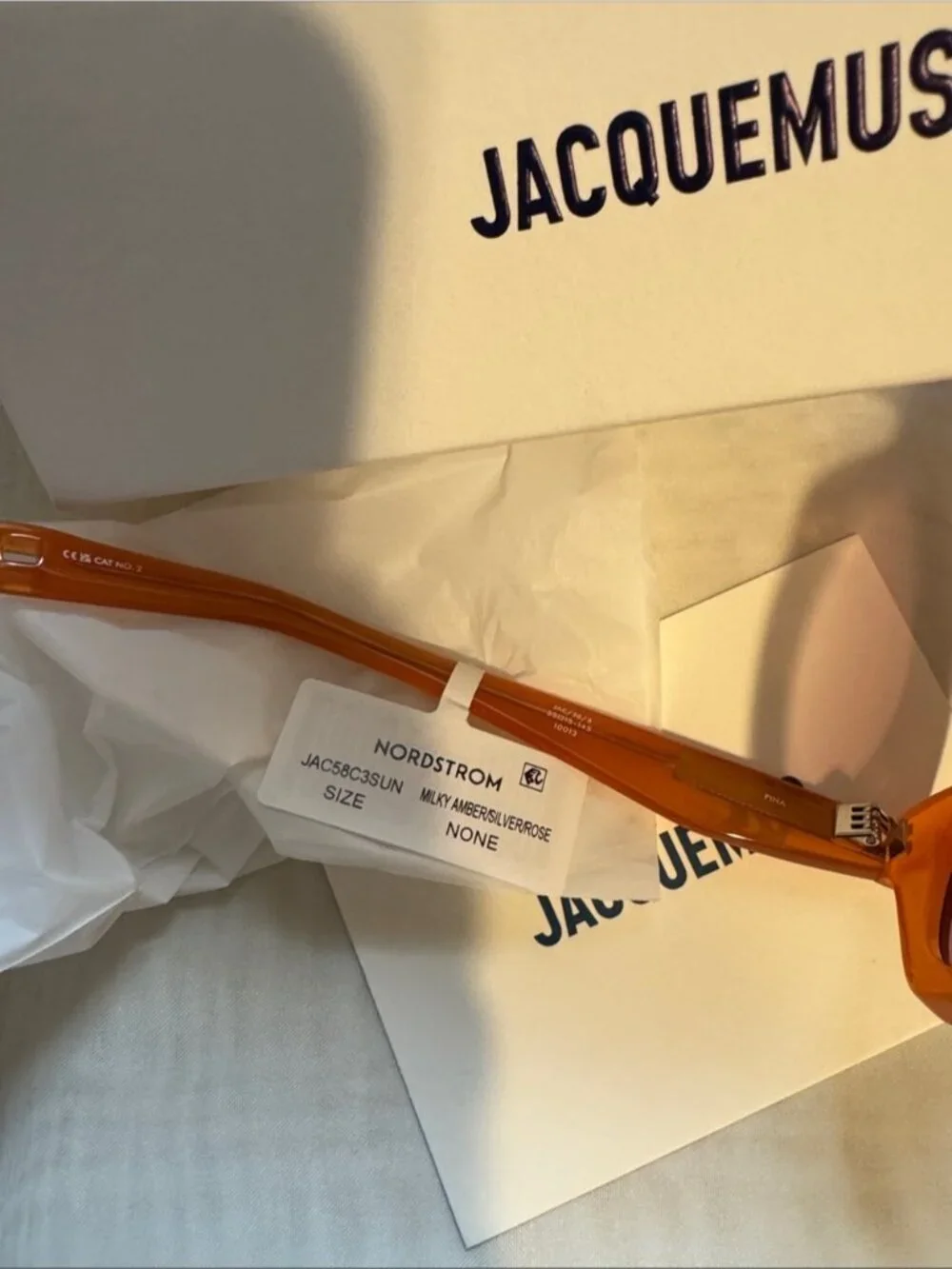 Jacquemus Translucent Orange Cat-Eye Sunglasses